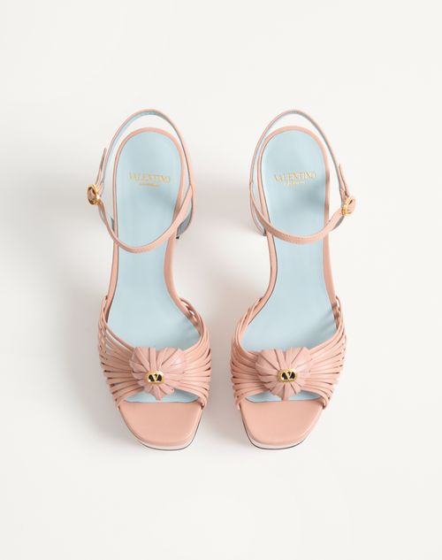 Valentino Garavani - Coeur Royal Platform Sandal In Kidskin 115mm - Pink - Woman - Sandals